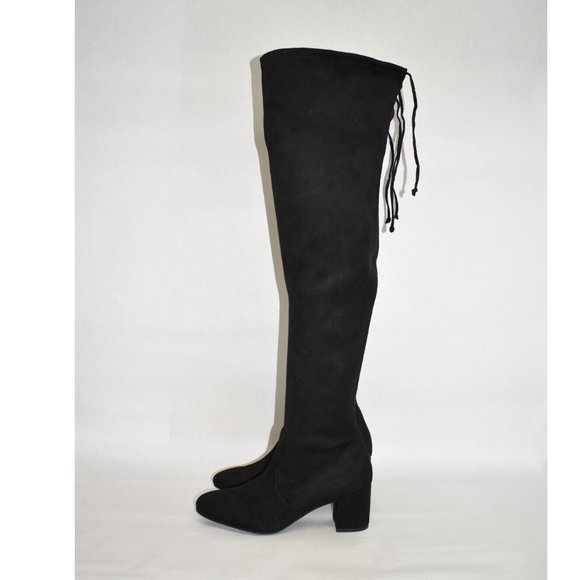 $950 STUART WEITZMAN GENNA 60 CITY SUEDE OVER THE KNEE BOOT BLACK 7 (PA36) - Picture 4 of 8